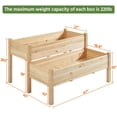 thumbnail image 4 of Yaheetech 2-Tier Elevated Planting Box Fir Wood Twin Beds for Garden Yard, Wood, 4 of 8