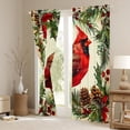 thumbnail image 3 of Manfei Xmas Cardinal Bird Curtains and Drapes,Red Berry Black Out Curtains,Autumn Pine Cone Curtains Pack of 2 (52x63 Each) For Girl Teens,Breathable Home Decor, 3 of 6