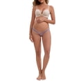 thumbnail image 2 of INSPIRE CHIC Women's Mid-Waisted Tummy Support Maternity Briefs Hi-Cut Seamless Comfortable Underwears 3 Packs XXL 1 Black 1 Gray 1 Purple, 2 of 4