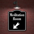 thumbnail image 2 of Meditation Room 45 Degree Down Left Arrow BLACK Aluminum Composite Sign, 8.5"x10", 2 of 9