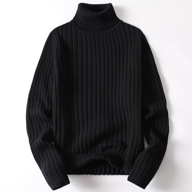 Suéter de cuello alto trenzado de color sólido para hombre, suéter grueso de otoño e invierno versátil para hombre, camisa de fondo, suéter de hombre de moda