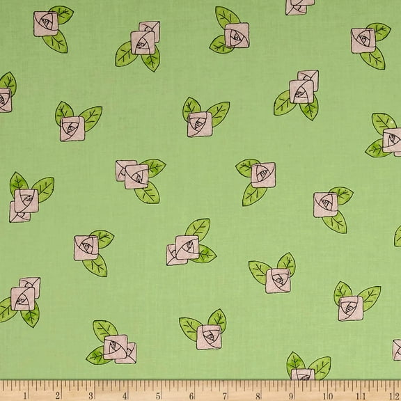 QT Fabrics Hatters Tea Party Pink Rose Toss Cotton fabric Sold by the Yard