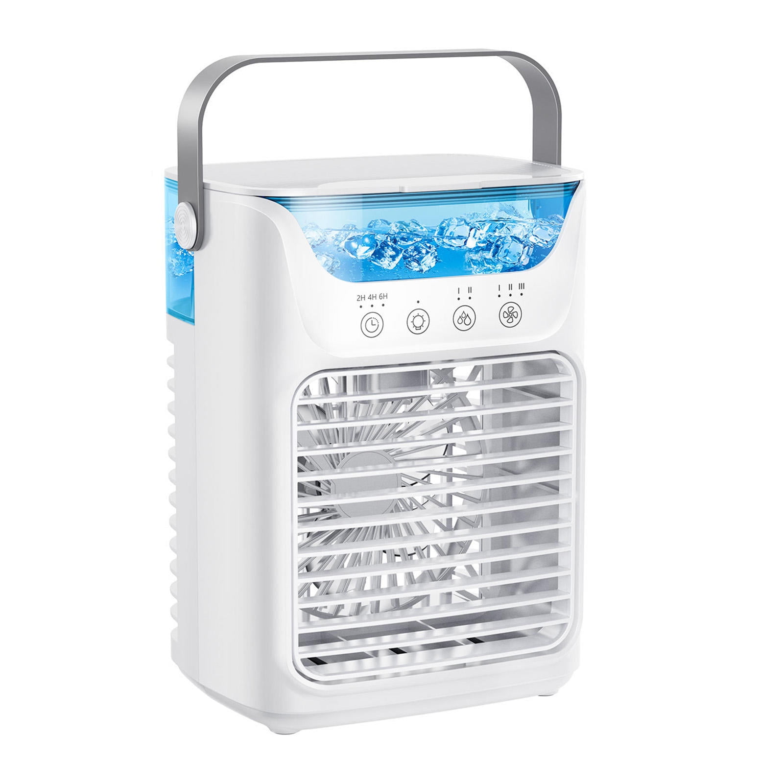 YAHHU 700 ml Portable Air Cooler & Humidifier – 3‑Speed Fan, 2‑Cold Fog, 3‑Timer, Touch‑Screen, 4‑in‑1 Desktop Mini AC, Night Light