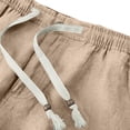 thumbnail image 5 of Men's Summer Cotton Linen Shorts Vintage Loose Fit Drawstring Short Mens Casual Solid Elastic Waist Lightweight Breathable Short Pant, 5 of 8
