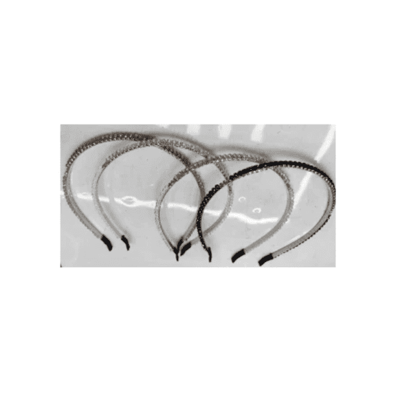 6-Pack Slim Rhinestone Crystal Headbands for Girls