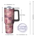 thumbnail image 2 of 40oz Pioneer Flower Floral Print Pattern Insulated Tumbler with Handle, BPA-Free Leak Proof Lid and Straws, Double Wall Vacuum, Hot 12h/Cold 34h, 2 of 6