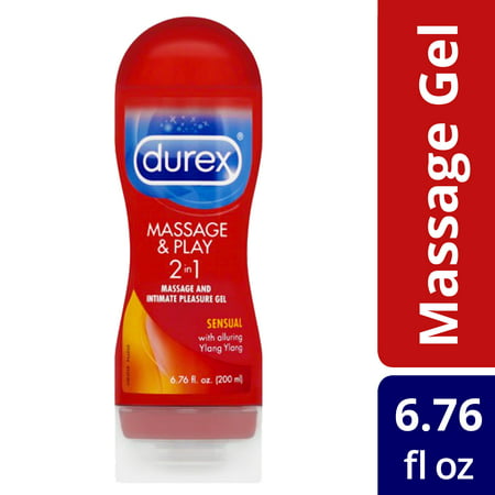 Durex Massage and Play, 2-in-1 Massage Gel and Intimate Water-Based Lubricant, Ylang Ylang - 6.76 fl