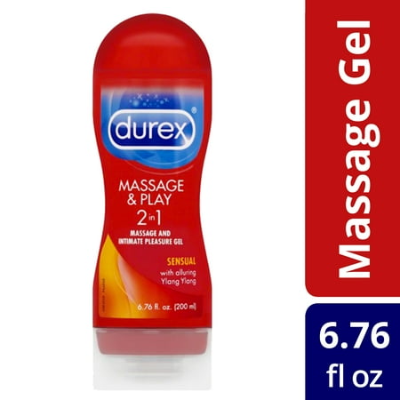 Durex Massage and Play, 2-in-1 Massage Gel and Intimate Water-Based Lubricant, Ylang Ylang - 6.76 fl (Best Lubricant Oil In The World)