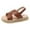 Brown, variant on TOWED22 Girl's Cross Strappy Dress Sandals Open Toe Ankle Strap Cute Summer Flat Sandals Silver,11