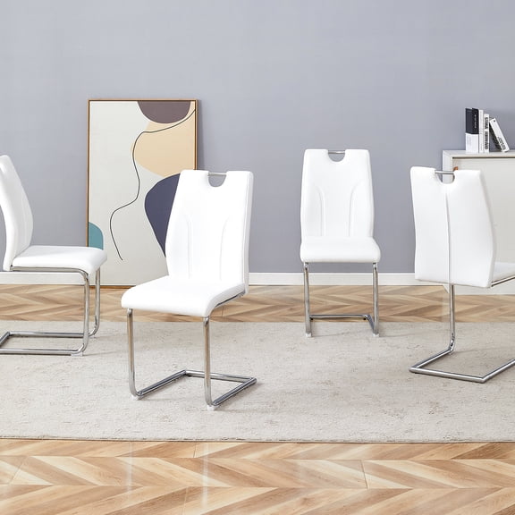 White PU & Stylish Appearance - High - Resilience Sponge - Office Break Rooms - Mix Color Options Chair Set