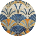 thumbnail image 2 of Addison Rugs Mayfield Premium Machine Washable Transitional Geometric Blue Round Rug, 8' x 8', 2 of 6