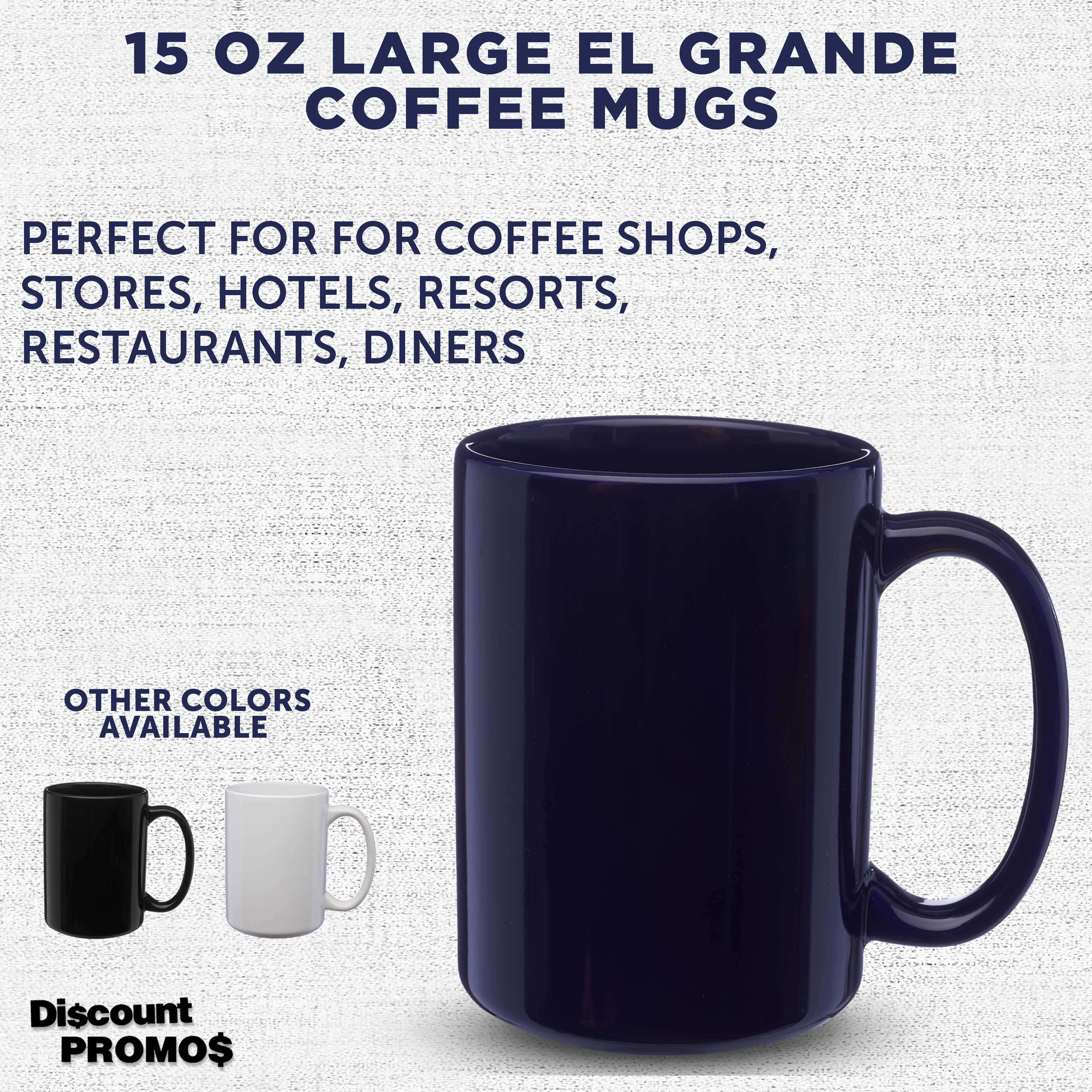 Large Ceramic Coffee Mugs 15 oz. Set of 10, Bulk Pack - Perfect for Coffee, Tea, Espresso, Hot Cocoa, Other Beverages - Cobalt Blue