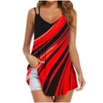 thumbnail image 2 of Aimik Women's Loose-Fitting Camisole Tank Top Womens Fashion Striped Printed V-Neck Comfortable Loose Casual Red Tops, 2 of 5