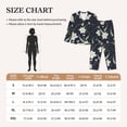thumbnail image 4 of Pajama Sets for Women 2 Pcs, Lilies Flowers Pine Green Button Down Long Sleeve Sleepwear Lounge PJ Sets, 4 of 6