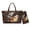 Brown-Eagle Cow, variant on Tutolipy Sloth Cross Print 2PCS Tote Handbag Set for Women, Ladies, Portable Tote Bag with Matching Purse Mini Wristlet Purse PU Leather Shoulder Handbag for Daily Use, Brown