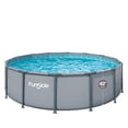 thumbnail image 3 of Funsicle 14' x 42" Oasis Above Ground Pool Set with Pump, Round Frame - Cool Gray, 3 of 9