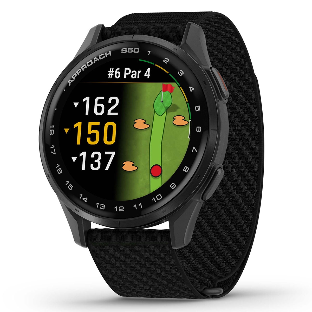 Garmin Approach S50 (Slate/Black) Golf GPS Smartwatch Bundle with PlayBetter Screen Protectors, Wall Adapter & Hard Case