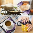 thumbnail image 4 of Purple and Gold Marble Texture Kitchen Oven Mitt and Pot Holder Sets 2 Pcs for Baking, Cooking and Grilling, Heat Resistant Up To 392 °F, 4 of 7