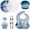 Blue, variant on Baby Feeding Set 12 Piece Led Weaning Supplies Suction Bowl and Plate, Divided Plate, Spoon, Fork, Cup, Adjustable Bib Baby Self Feeding Utensils