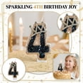 thumbnail image 6 of 1PC Sparkling Cartoon Number 4 Birthday Candle - Glittery Crown Design' Birthday Parties, Cake Decorations, Festive Celebrations, 6 of 6