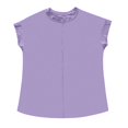 thumbnail image 4 of RMGVDSD Womens T-Shirts Round Neck Solid Color Raglan Short Sleeve Loose Casual Top Loose Trendy Tees, 4 of 4