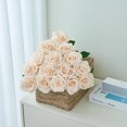 thumbnail image 3 of Artificial Roses with Stems Roses Valentine's Artificial Flowers Decorations for Mothers Day Bridal Bouquet Wedding Party Home Decor-15PCS（Champagne）, 3 of 5