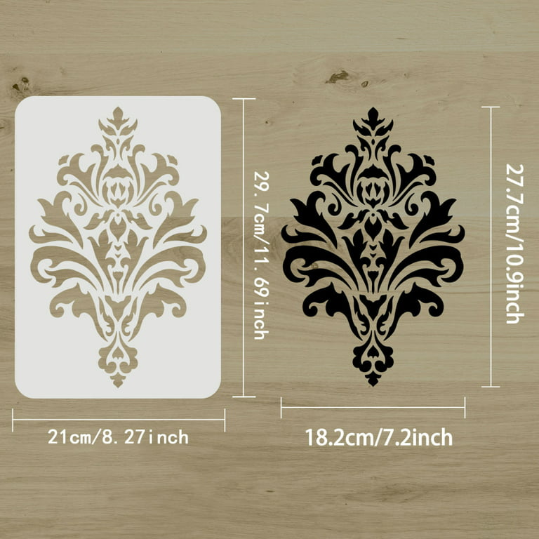 1pc Damask Stencil Reusable Damask Wall Stencil Damask Floral Stencil for  Painting Floral Allover Pattern Stencils 