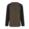 thumbnail image 3 of zbxnLI Womens Shirts Crew Neck Long Sleeve Color Block Shirt Baseball Fashion Tops Casual Clothing Shirts, 3 of 5
