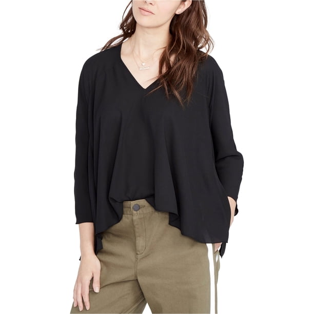Blusa de punto drapeado Rachel Roy negro mediano