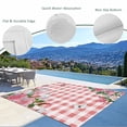 thumbnail image 3 of Pink Spring Floral Outdoor Rug for Patio/Deck/Porch, Non-Slip Large Area Rug 5 x 8 Ft, Watercolor Flowers Butterfly Checkered Indoor Outdoor Rugs Washable Area Rugs, Camping Rug Carpet Runner, 3 of 8