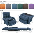 thumbnail image 3 of FLOGUOR 42-Position Adjustable Floor Chair, Chaise Lounge Indoor, Folding Lazy Sofa with Armrests and a Pillow Padded Adults Gaming Chairs for Living Room, Bedroom Factory Price, 8803XM (Blue), 3 of 9