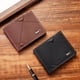 thumbnail image 4 of Cartera para hombre Cartera corta para hombre con múltiples tarjetas Cartera informal elegante Cartera suave con tres pliegues cruzados para jóvenes, 4 of 5