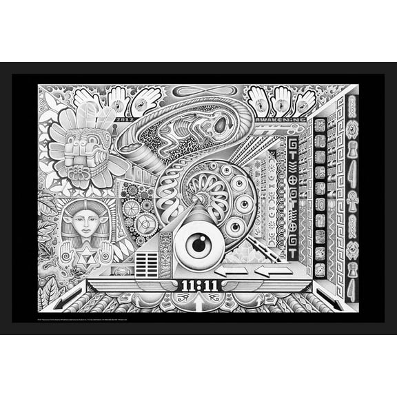 BUY ART FOR LESS Officially Licensed Divine Resonance by Chris Sheehan Framed Art Poster - 36 x 24 Inch - Sturdy Engineered Wood Frame with Plexi Glass - Ready To Hang