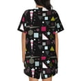 thumbnail image 4 of Womens Pajama Sets With Pocket, colorful geometry Lounge Sets Short Sleeve Sleepwear PJ Sets for Women, 4 of 6