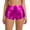 Hot Pink, variant on Women's Liquid Shiny Metallic Mini Booty Cheeky Shorts Rave Booty Shorts Shiny High Waist Bottoms for Dance Festival L