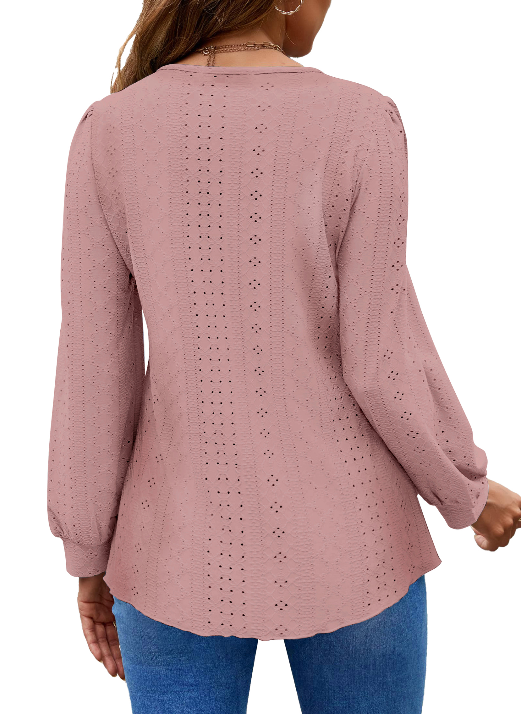 Fantaslook Women's Eyelet Long Sleeve Blouse photo 4