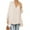 Beige, variant on Long Sleeved Women Solid Color Button Down Loose Long A-line Blouse