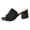 Black, variant on Xfvqtps Womens Slide Sandals Open Square Toe Knit Block Heel Casual Comfort House Shoes Summer Spring Outdoor Indoor Slides