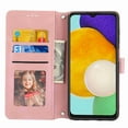 thumbnail image 4 of for Samsung Galaxy A13 5G Flip Case, Premium PU Leather Folio Flip with Design Card Slots Wrist Strap Shockproof Kickstand Magnetic Protective Girls Cover for Samsung A13 5G, Pink, 4 of 6