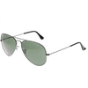 Ry-Bn Aviator Large Metal RB 3025 Sunglasses Gunmetal/Crystal Green 58mm