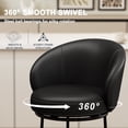 thumbnail image 4 of MultiHaven 26.7" Upholstered Swivel Bar Stool Set of 4 with Back,Modern Counter Height Chair for Kitchen Island - Black PU Leather, 4 of 11