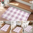 thumbnail image 6 of Pink White Buffalo Check 2x3 Door Mat Rug, Farmhouse Plaid Modern Geometric Non-Skid Rubber Backing Large Rectangle Rugs - Living Room Bedroom Home Office, Indoor Floor Mat Carpets Washable Rug, 6 of 9