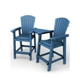 thumbnail image 2 of Wulful Tall Adirondack Chair Set w/ 2 Outdoor Barstools and Connecting Tray for Patio Umbrella, Navy, 2 of 7