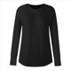 thumbnail image 2 of Blusas de Otoño de Moda para Mujer, Camisas de Larga Extragrandes con Agujeros para los Pulgares, Ropa Informal de Cuello Redondo, Corte Holgado, Ropa de Moda. Negro M, 2 of 8