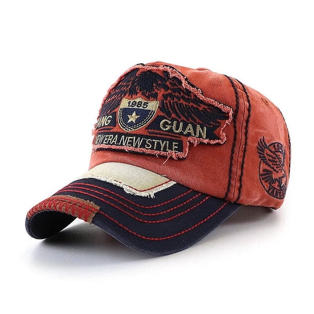Gorra de béisbol con bordado de águila, gorra de algodón lavado, sombrero de camionero sin estructura Vintage, sombrero deportivo
