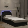 thumbnail image 3 of vidaXL Bed Frame with LED Light Black 100x190 cm Faux Leather, 3 of 5