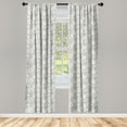 thumbnail image 3 of Ambesonne Grey Curtains, Paisley Blooming Flowers, Pair of 28"x84", Grey, 3 of 5
