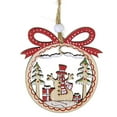 thumbnail image 2 of Ganz Holiday Laser Cut Wood Ornament - Two Ornaments 2.75 Inch, Wood - Santa Snowman Presents Mx189328, 2 of 3