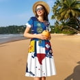 thumbnail image 4 of Easygdp The Map Of United States para Vestido Transpirable de Mujer, Vestido Suelto de Manga Corta con Pliegues y Bolsillos para el Verano, 4 of 6