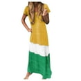 thumbnail image 1 of Women Plus Size Daily Tie-Dyed Color Block Loose V Neck Short Sleeve Dress, 1 of 2
